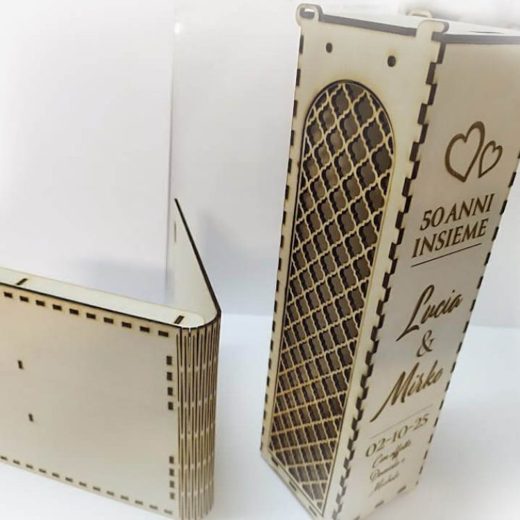 scatola portafoto e scatola porta bottiglia vino